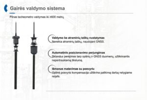 Gairės valdymo sistema robotizuotam tacheometrui – nuotolinis valdymas iki 600 m