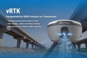 vRTK fotogrametrinis GNSS RTK imtuvas su dviem kameromis ir IMU technologija