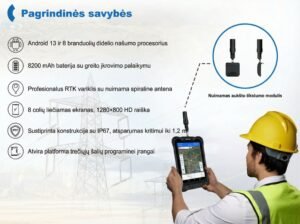 RTK GNSS lauko valdiklis GIS ir geodeziniams matavimams