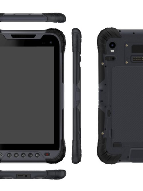 Hi-Target Qpad X9 Pro lauko planšetė – priekinis ir galinis vaizdas