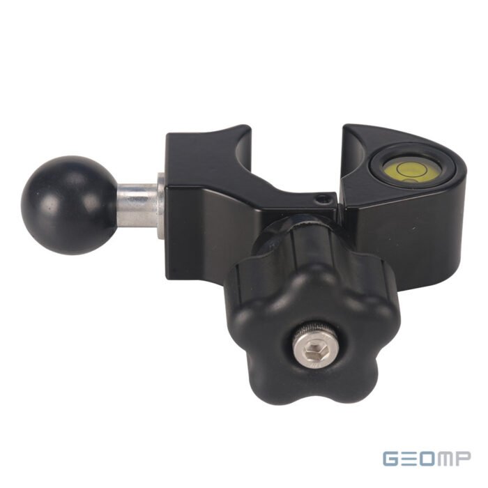 Greito fiksavimo spaustukas 32 mm gairei, su gulsčiuku ir 1″ rutuliu