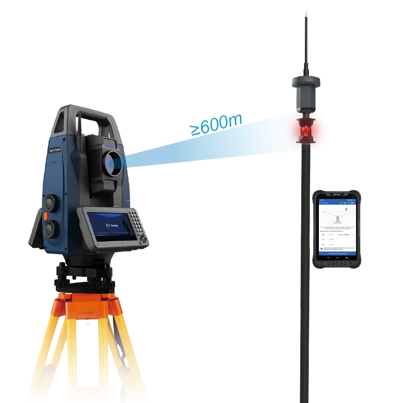 Hi-Target HTS-820 tacheometras, prizmės gairė, Pole Control modulis ir lauko valdiklis